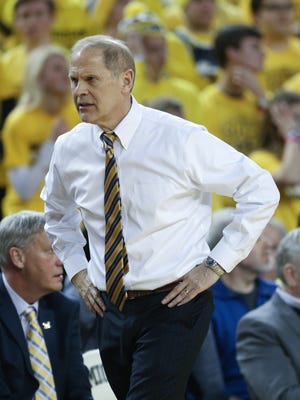 University of Michigan Wolverines head coach John Beilein watches second half action against the Maryland Terrapins Wednesday, January 12,2016 at the Crisler Center in Ann Arbor Michigan.