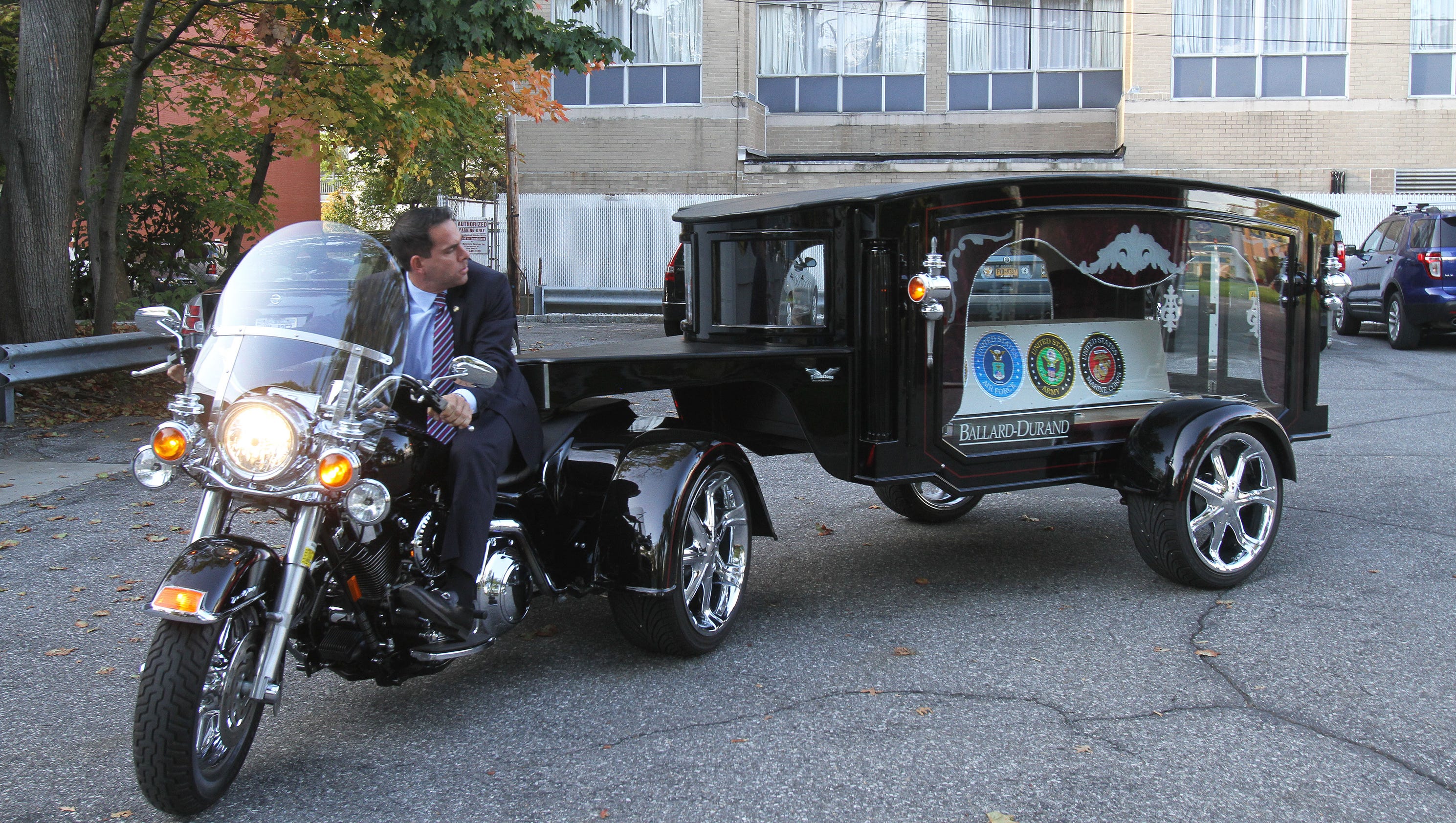 Motorcycle hearse available for that final ride