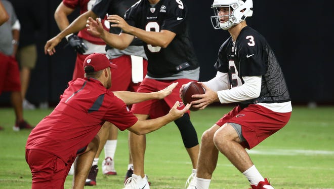 Arizona Cardinals quarterback Josh Rosen during training camp on Aug. 9, 2018 at University of Phoenix Stadium in Glendale, Ariz.