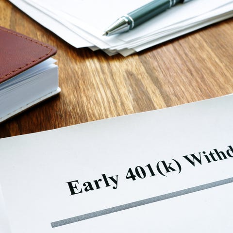 Document addressing early 401(k) withdrawals, rest