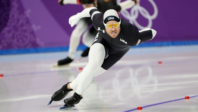 Joey Mantia of Ocala, Fla., finished fourth in the men's speedskating 1,000 meters with a time of 1:08.564.