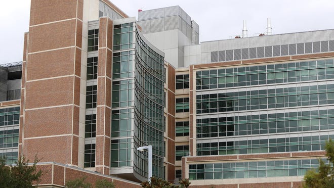 The UF Health Cancer Hospital in Gainesville as seen in October 2019. UF Health Shands Hospital in Gainesville missed out on about $50 million in federal money for safety-net facilities because it had a 3.2% profit margin, CEO Ed Jimenez said. What tripped the facility up was an inability to write off $68 million to the University of Florida.