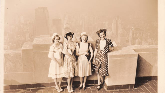 Dorothy Franques Bordelon (second from left) with friends atop the Empire State Building in 1939.
