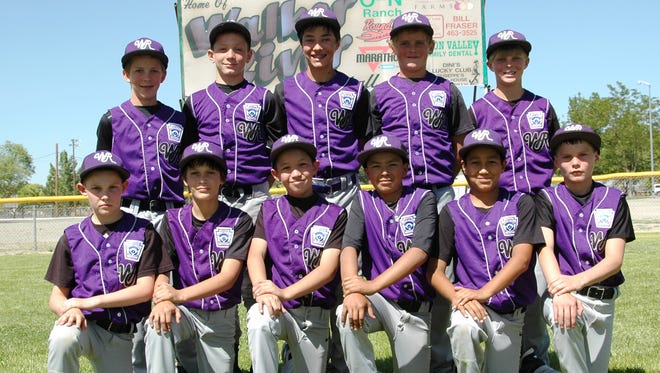 The Walker River Baseball 11-12 Little League all-star team opens District III tournament play Monday in Ely. Team members are: (from left, back) Isaac Qualls, Donavan Coplin, Steyr Brinkley, Trevor Evasovic, Jacob Olmstead; (front) Taylor Wulfing, Damian Lopez, Will Ow-Wing, Erik Garcia, Agustin Ramirez and Dyllan Sealander. Not pictured are player Dylan Thran, manager Eric Ow-Wing and coaches Les Evasovic and Jesse Brinkley.