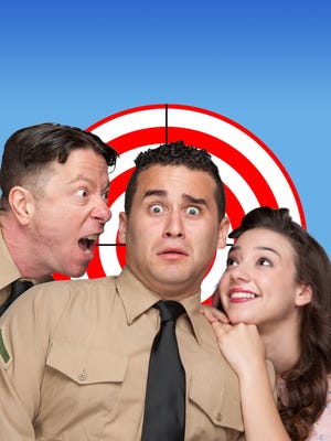 “Biloxi Blues” actors include Rick Davis (left), playing drill sergeant Merwin J.
Toomey; Ryan Toro in the central role as Eugene; and Devon Prokopek as Daisy.