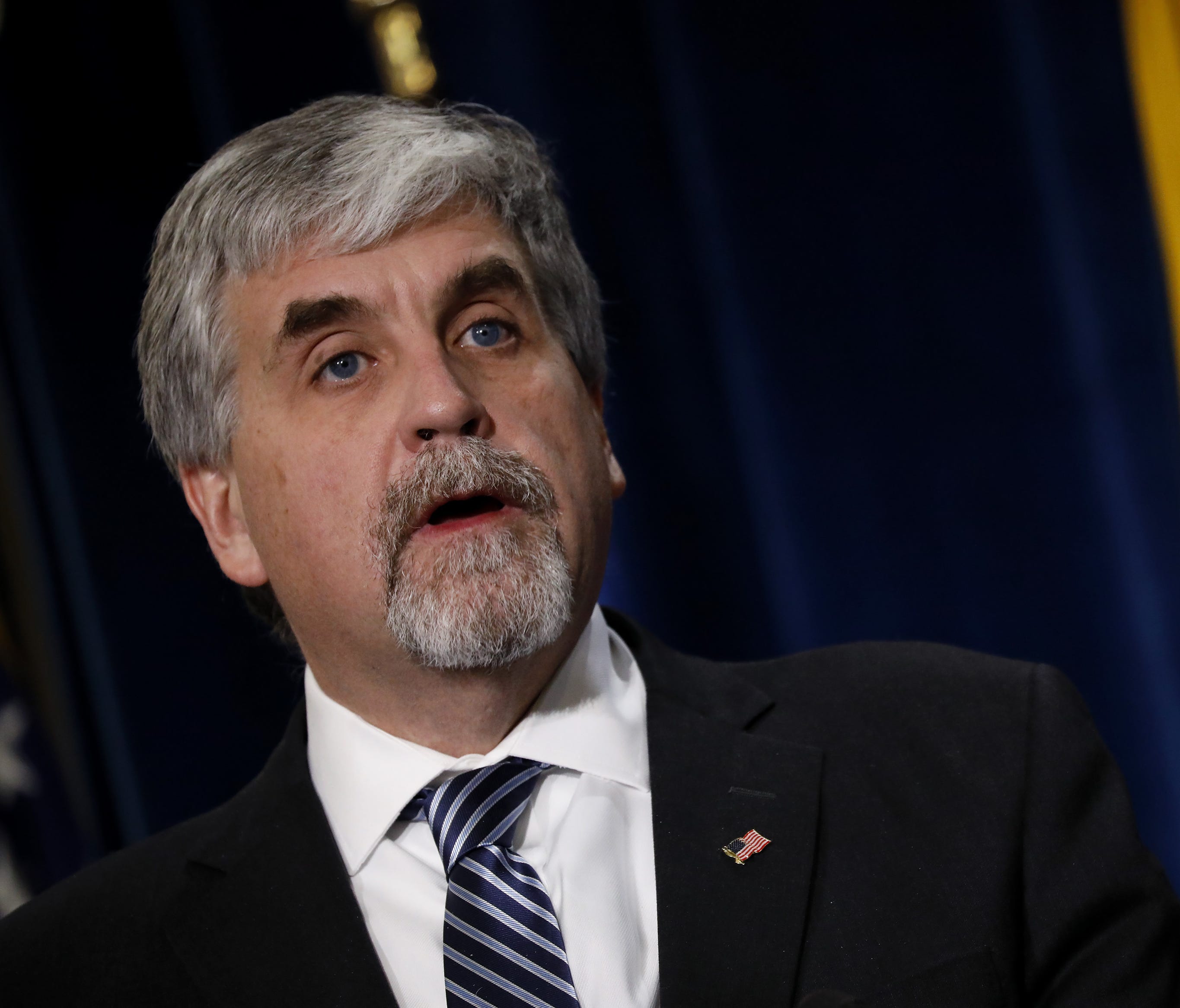 Acting  Health and Human Services Secretary Eric Hargan speaks at a news conference announcing a new division on Conscience and Religious Freedom January 18, 2018  in Washington, DC.