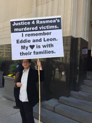 Outside U.S. District Court in Detroit on April 25,