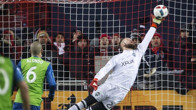 Stefan Frei's famous one-handed save during the 2016 MLS Cup. Frei will at some point this week enter a social media blackout. Until then, the Sounders goalkeeper is going to see plenty of replays of his memorable save from last year's MLS Cup as the Sounders prepare for the rematch with Toronto.