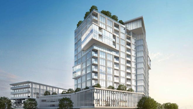 Chicago-based real estate firm CA Ventures has proposed building this 15-story housing tower at the former site of the Riverfront YMCA in downtown Des Moines.