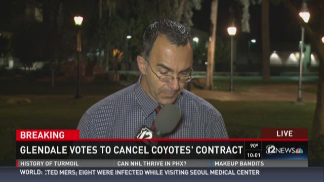Glendale votes to cancel coyotes' contract