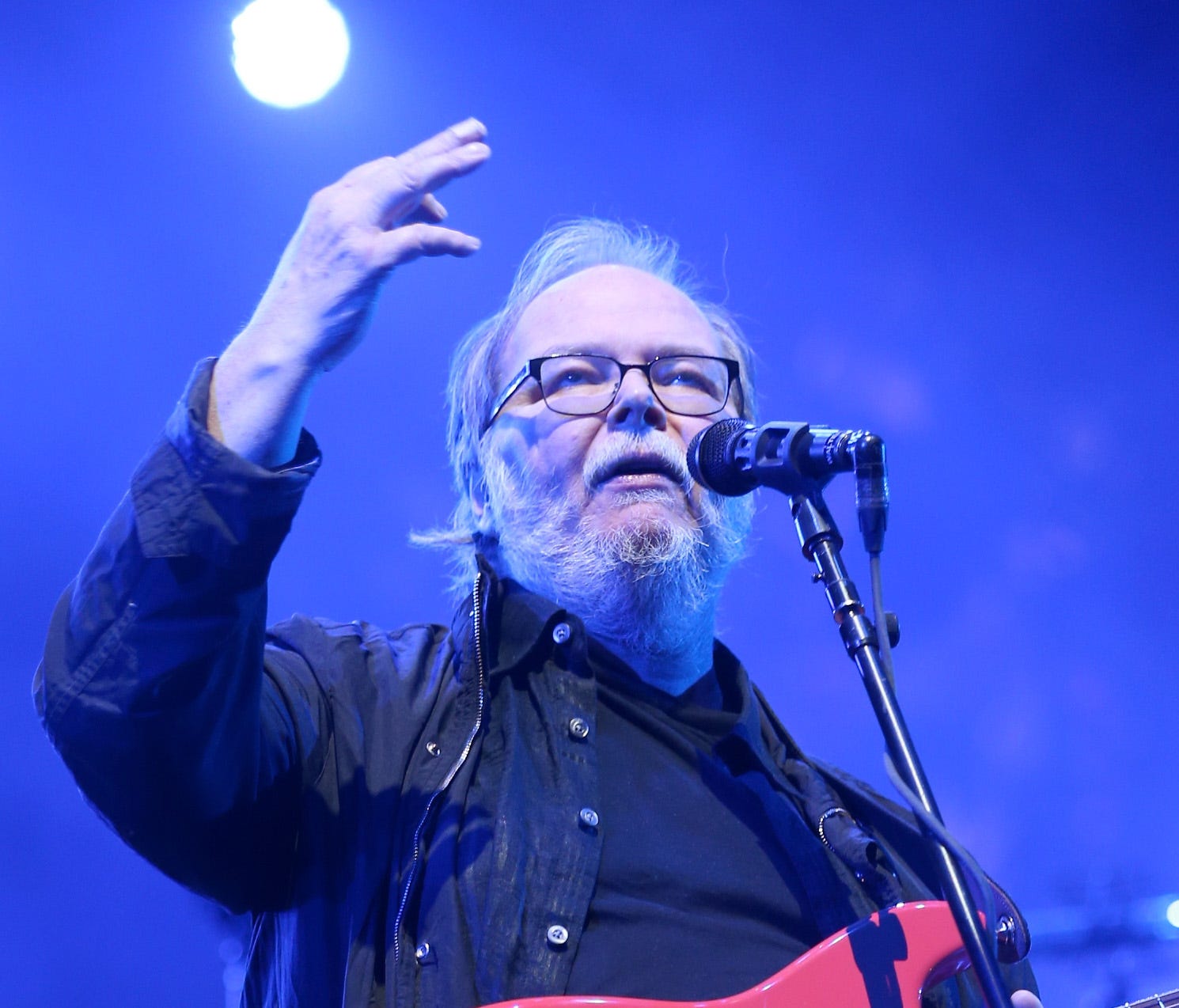 Walter Becker of Steely Dan performs onstage during day 1 of the 2015 Coachella Festival.