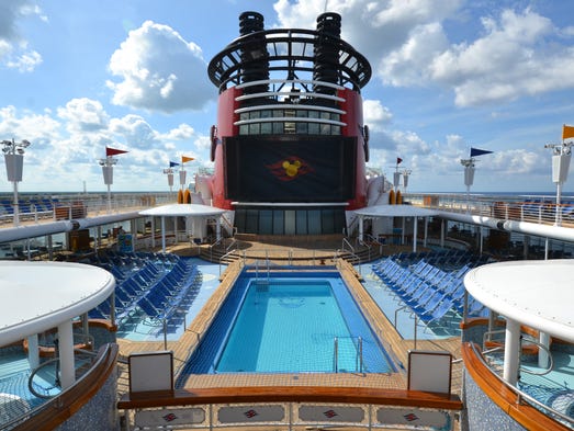 The hub of Disney Wonder's top deck is its family-friendly