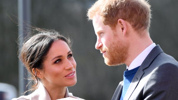 Prince Harry and Meghan Markle on March 23, 2018, in