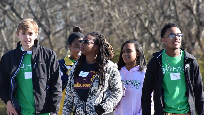 Students from Meharry and Gallatin and Station Camp high schools walked around Gallatin Dec. 2 to find safe walking and crossing areas for the mobile app Mappler.