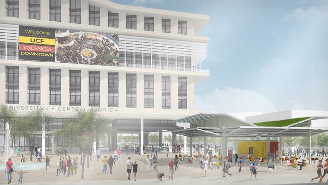 A rendering of the academic building that is set to be the focal point of Downtown UCF.