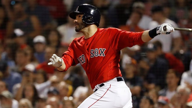 J.D. Martinez entered Sunday leading the American League in home runs (27), RBIs (74) and total bases (212).
