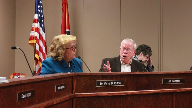 Jim Campbell speaks during a meeting of the Jackson-Madison County School Board.