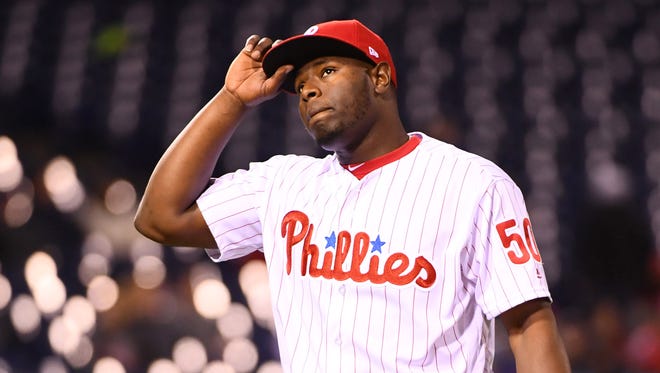 The Phillies' Hector Neris has converted five of his six save chances since taking over the closer's job, but could be on the way out after being pulled for Pat Neshek in his last appearance.