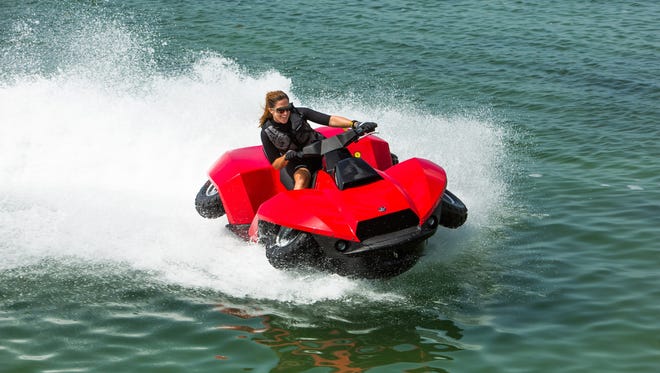 Gibbs quadski can travel at speeds upwards of 45 miles per hour on both land and water.