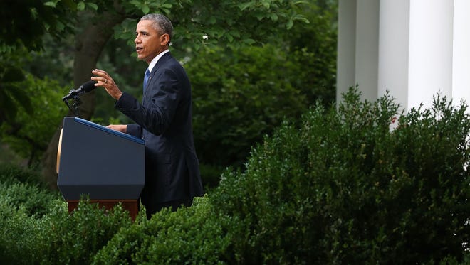 President Obama Gives Remarks On The Supreme Court Ruling On Gay Marriage In The Rose Garden On 