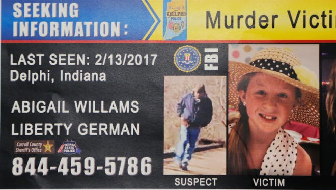 Police handed out this flier Monday to passing motorist, hoping that someone might remember something from Feb. 13. That's when Libby German and Abby Williams were killed near the Monon High Bridge trail east of Delphi.