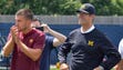 AS Roma midfielder Kevin Strootman and Michigan coach