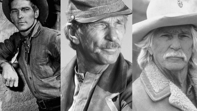 L.Q. Jones over the years. "Buchanan Rides Alone" (1958), "Major Dundee" (1965), "The Patriot" (1998).