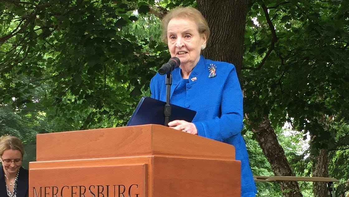 'American ideals and leadership matter' Madeleine Albright tells Mercersburg ... - York Daily Record/Sunday News
