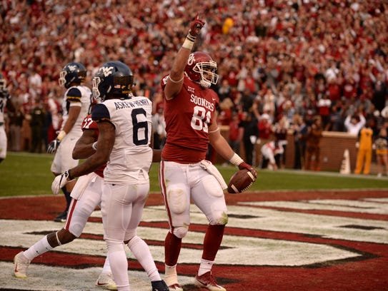 Oklahoma Sooners tight end Mark Andrews (81), who played