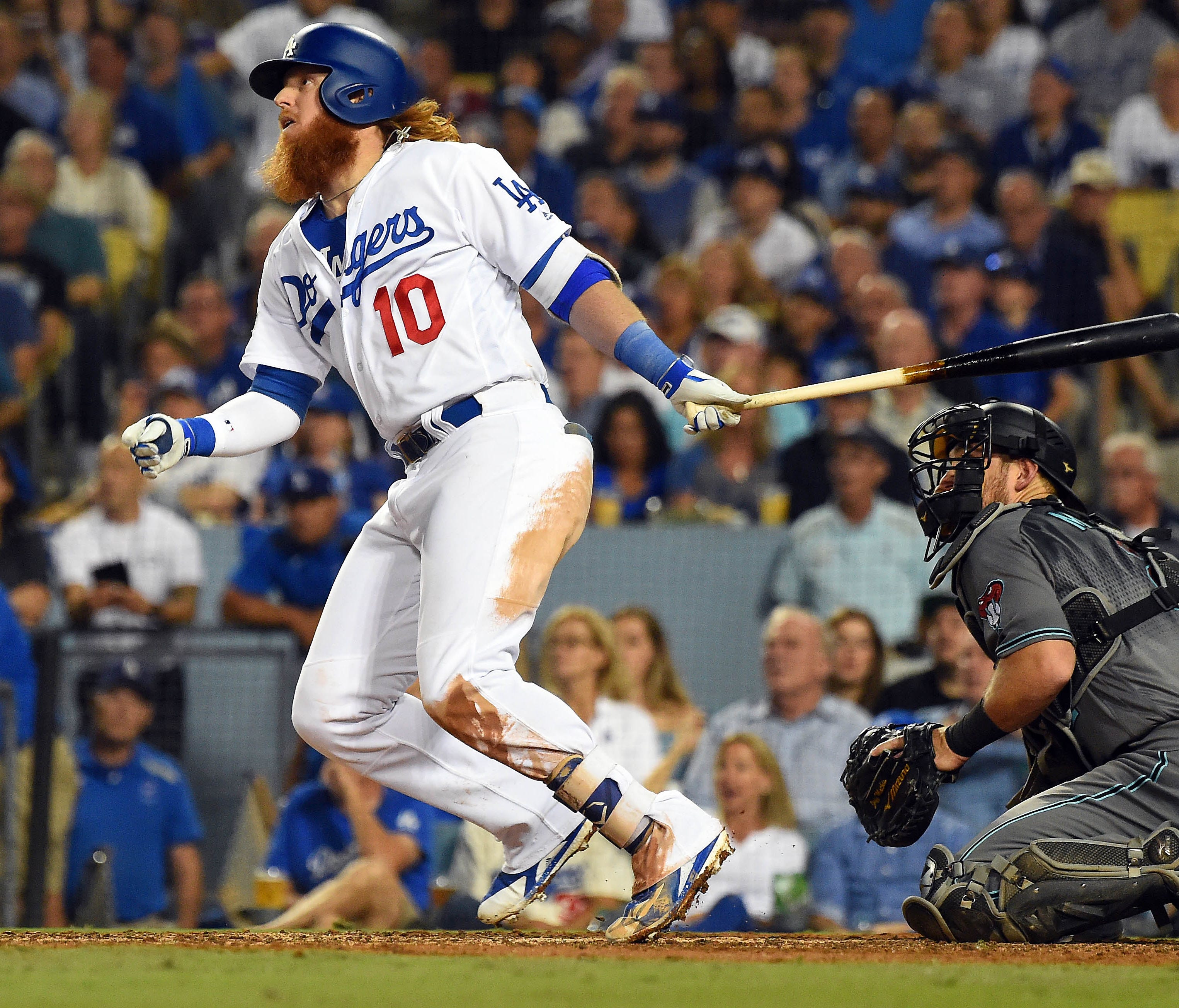 Dodgers'  Justin Turner drives in five runs in Game 1.