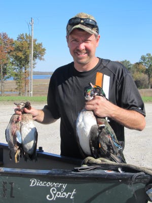 Kemper Lease, Republic, shot two mallards and two teal on the opening day of the middle zone duck season. After bagging the birds, Liease headed out to check on his deer hunting spot to get ready for the opening of the statewide firearm deer season this Saturday.