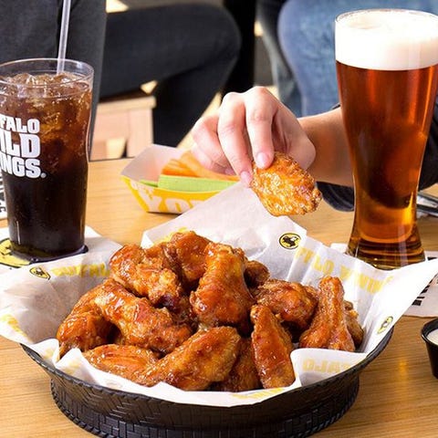 Basket of traditional chicken wings