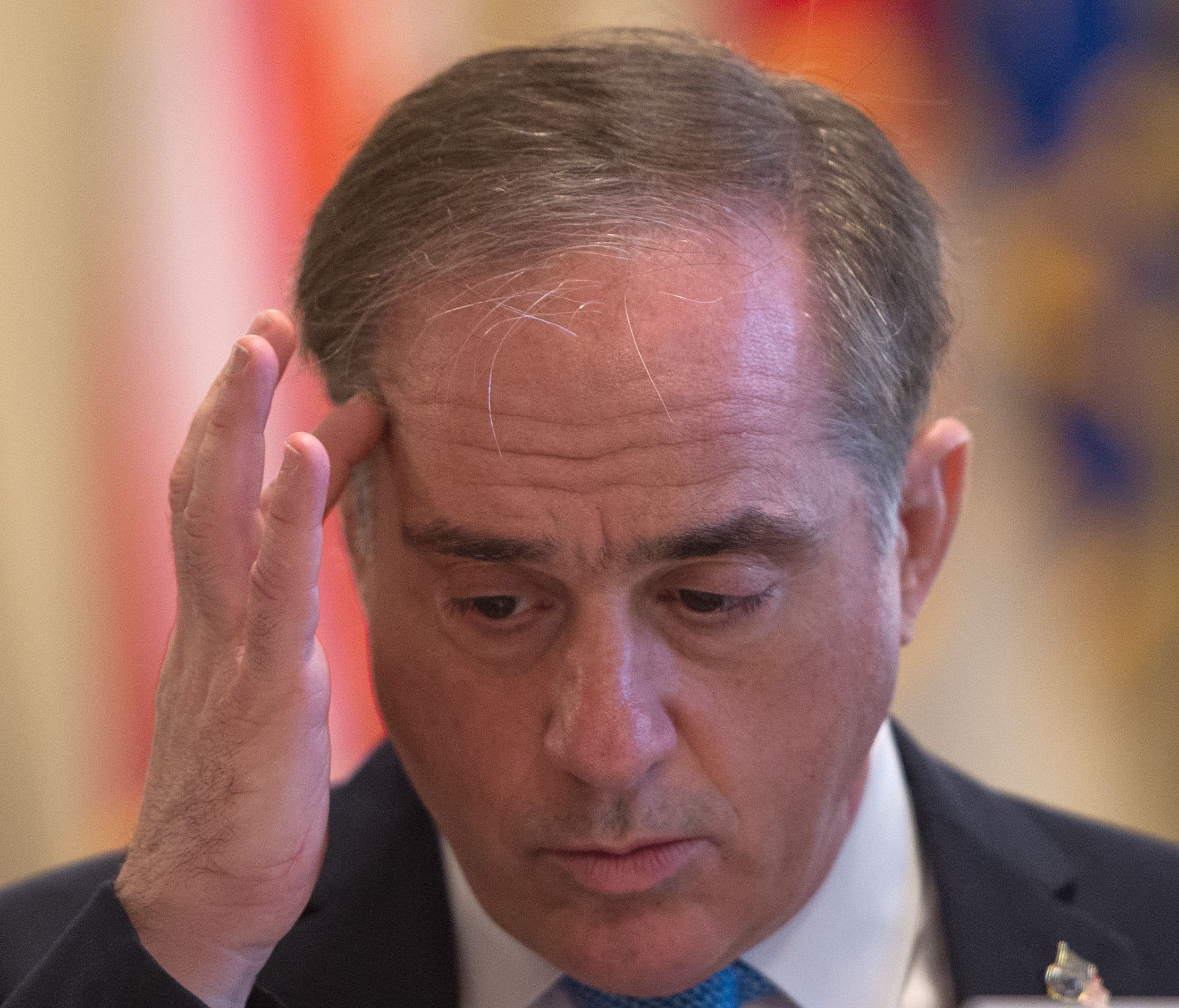 US Secretary of Veterans Affairs David Shulkin looks on before testifying at a House Veteran's Affairs Committee hearing on May 24, 2017.