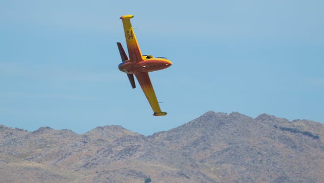 Pilot Jeff Turney in Robin-1 during the National Championship Air Races in Reno, Nevada on Wednesday, September 13, 2017.