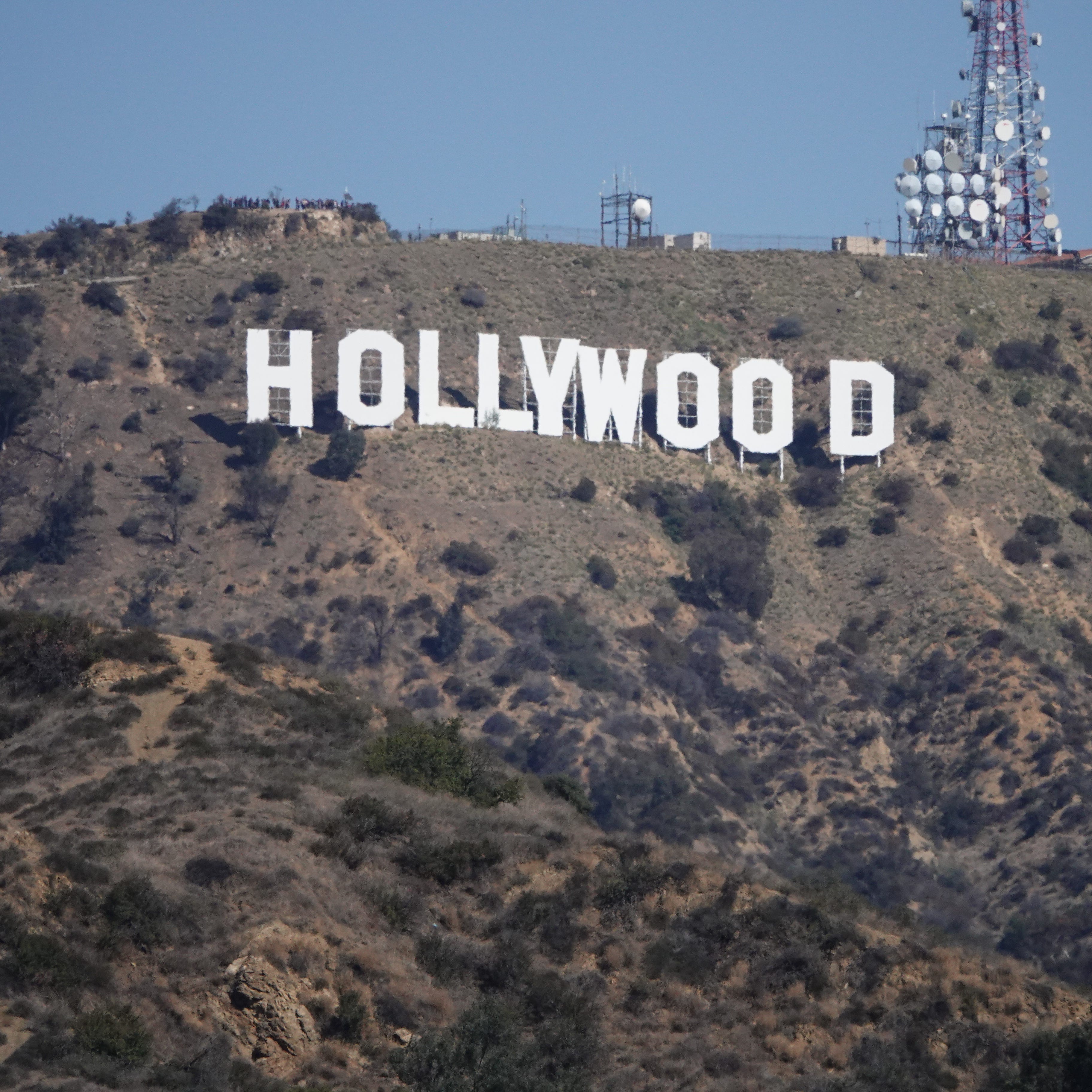 Hollywood sign in Hollywood hills.