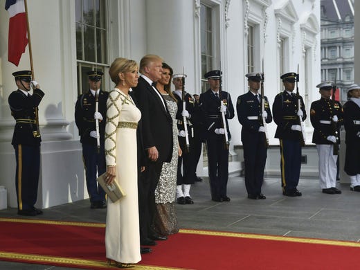 President Trump and first lady Melania welcome French