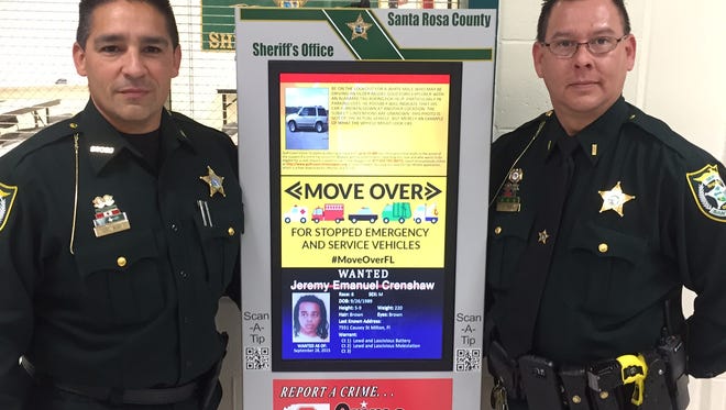 The Santa Rosa County Sheriff's Office received three new elctronic kiosks Thursday that display wanted fugitives, missing persons and public safety alerts.