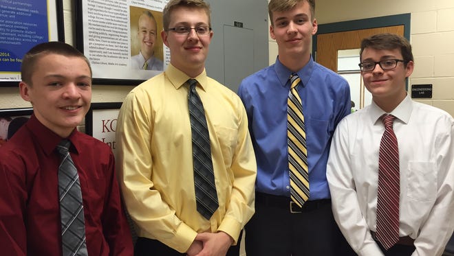 Kenton County Schools students Jacob Vallandingham, Brady Hollingsworth, Noah Lykins and Ethan Manning.