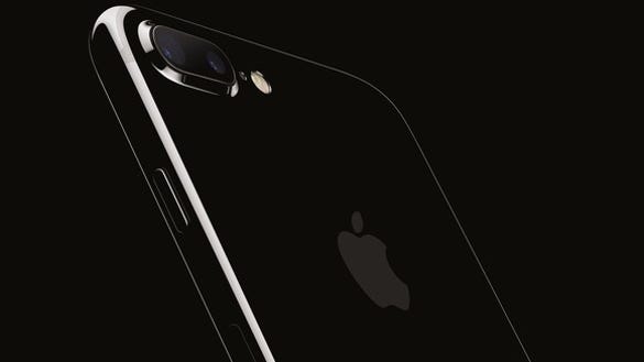 Apple's iPhone 7 Plus in Jet Black.