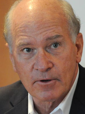 Rep. BIll Keating, pictured, along with Sen. Ed Markey, expressed their opposition to Holtec discharging wastewater into Cape Cod Bay in videos played during a rally against doing so  Jan. 31.