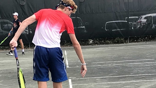 New Orleans' Welsh Hotard prepares to serve Wednesday in the USTA Intersectional 16s at Pierremont Oaks Tennis Club in Shreveport.