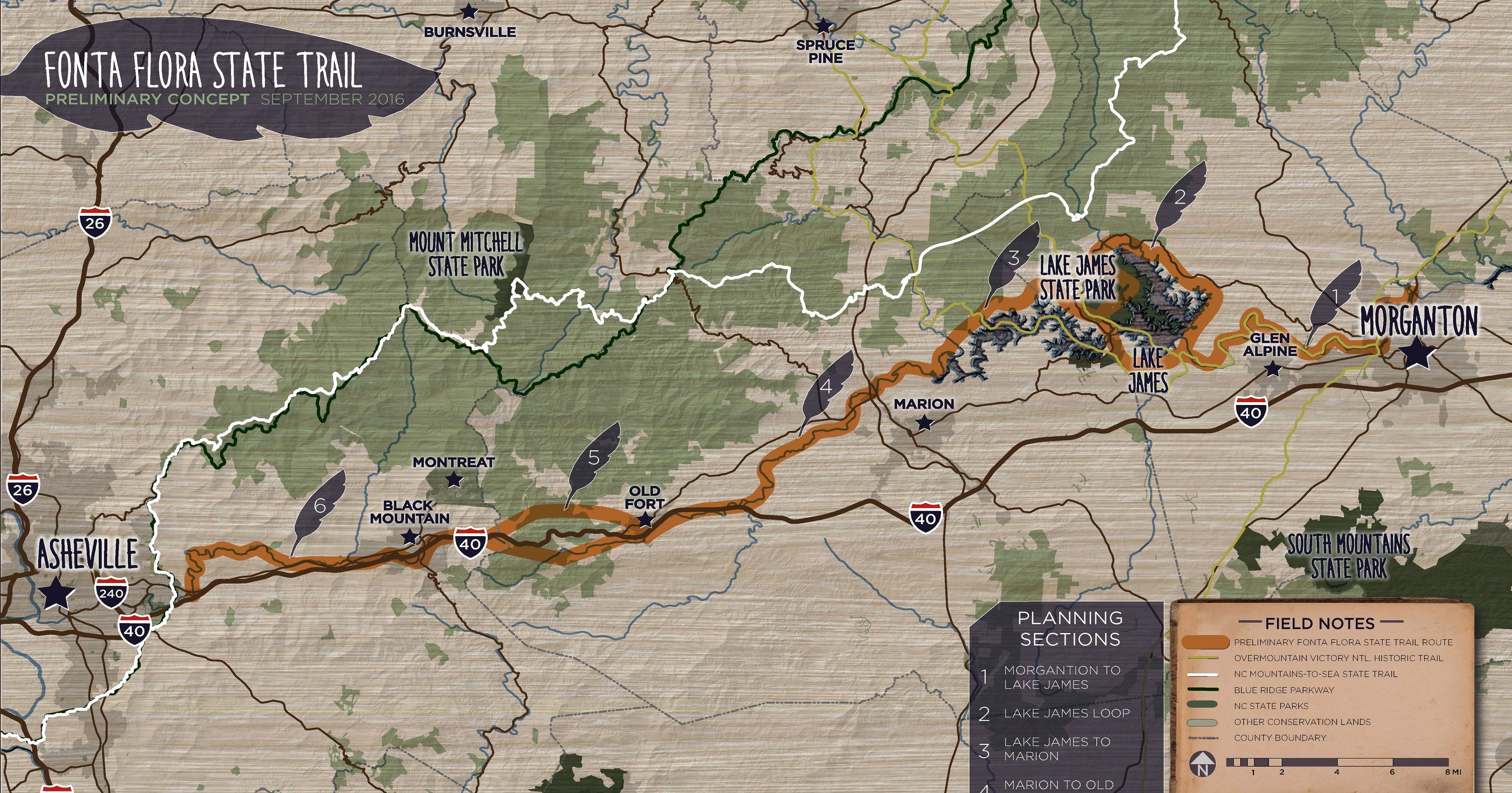 Fonta Flora Trail links foothills, mountains