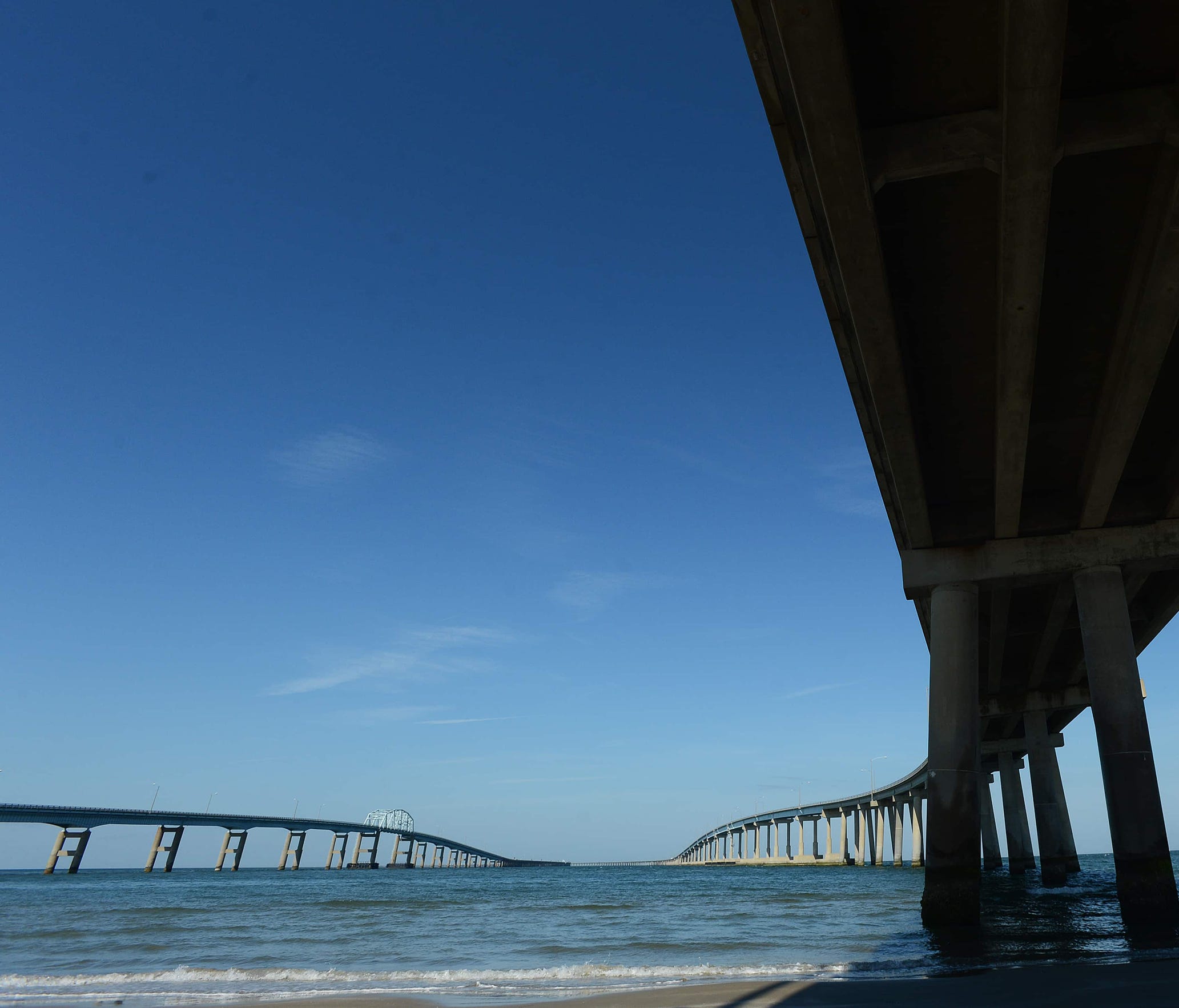 The Chesapeake Bay Bridge-Tunnel on May 26, 2015, as seen from Fisherman Island, Va.