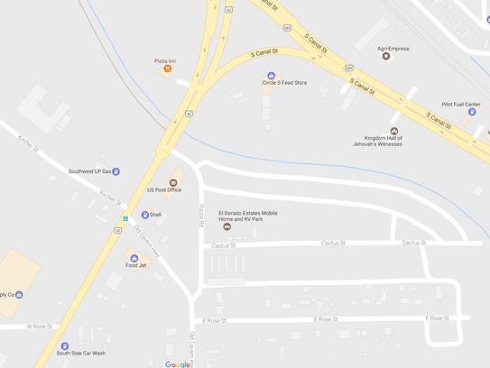 A map of the South Y highway junction where a brine