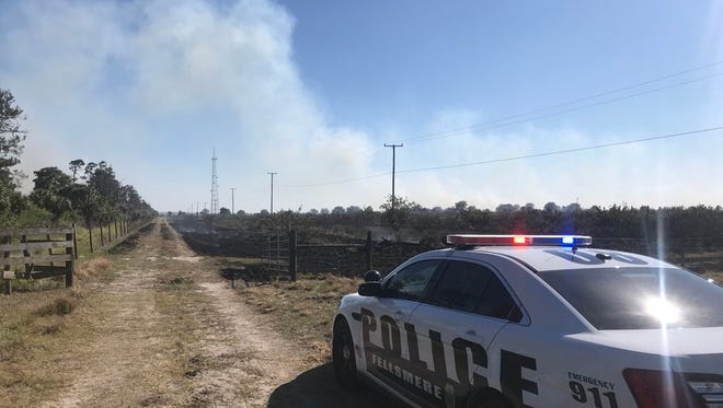 State and county fire officials were handling a brush fire south of Fellsmere Wednesday.