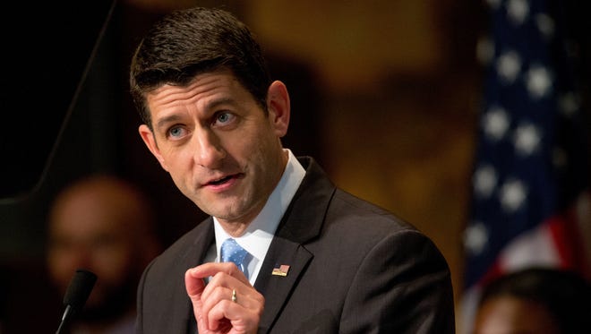 House Speaker Paul Ryan speaks at Georgetown University in Washington in April.