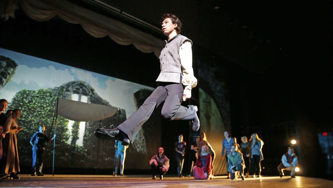 Student and choreographer Will Scheffler dances earlier this week during a rehearsal for an Appleton North High School theater production of "The Pirate Queen."