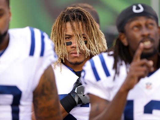 Indianapolis Colts linebacker Edwin Jackson (53) during