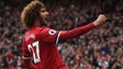 Manchester United's Marouane Fellaini celebrates scoring