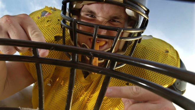 Sean Hayes, seen in this 2003 photo as a member of the Merritt Island High football team, is now the assistant strength coach for the Houston Texans.